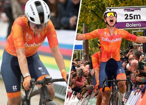 Van Anrooij vlak voor finish bijgehaald door landgenoten, Wiebes wint WK gravel